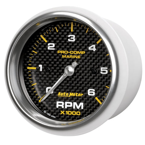 Autometer Marine Carbon Fiber Ultra-Lite Gauge 3-3/8in Tachometer 6K RPM - 200752-40