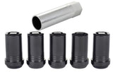 McGard Wheel Lock Nut Set - 5pk. (Cone Seat Tuner) M14X1.5 / 22mm Hex / 1.648in OAL - Black - 25515BK