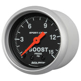 Autometer 2-1/16in 0-15 PSI Mechanical Sport-Comp Boost Pressure Gauge - 3302