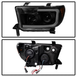 xTune Toyota Tundra 07-13 LED Light Bar Projector Headlights Black Smoked PRO-JH-TTU07-LED-BSM - 9030413