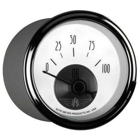 Autometer Prestige Series Pearl 2-1/16in 100PSI Electronic Oil Pressure Gauge - 2026
