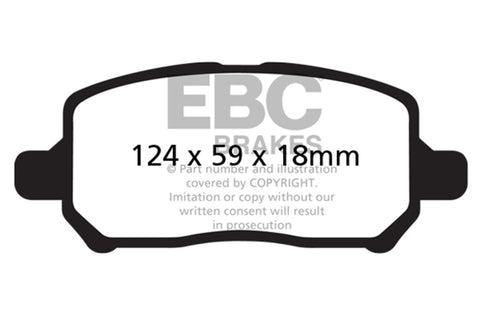 EBC 05-10 Chevrolet Cobalt 2.2 4 Lug Ultimax2 Front Brake Pads - UD956