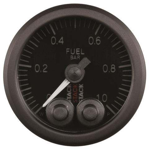 Autometer Stack 52mm 0-1 Bar M10 Male Pro-Control Fuel Pressure Gauge - Black - ST3503