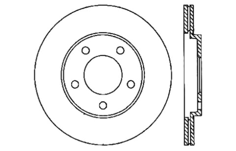 StopTech 05-10 Ford Mustang V6/4.0L / GT V8/4.6L Cross Drilled Right Rear Rotor - 128.61087R