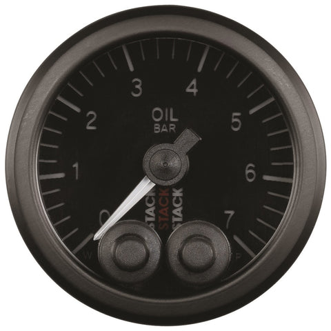 Autometer Stack 52mm 0-7 Bar M10 Male Pro-Control Oil Pressure Gauge - Black - ST3501