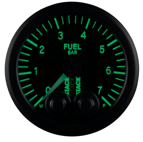 Autometer Stack 52mm 0-7 Bar M10 Male Pro-Control Fuel Pressure Gauge - Black - ST3505