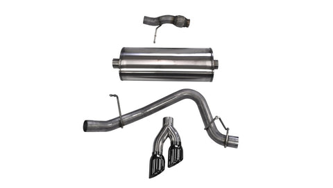 Corsa 2015-2020 Chevy Tahoe/GMC Yukon Cat-Back Exhaust Sport 3in Single Side Twin Black 4in Tips - 14859BLK