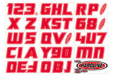Hardline Boat Lettering Registration Installation Kit 3 in. - 900 Red - Red900