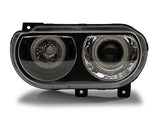 Raxiom 08-14 Dodge Challenger Dual LED Halo Projector Headlights- Black Housing (Clear Lens) - CH3684