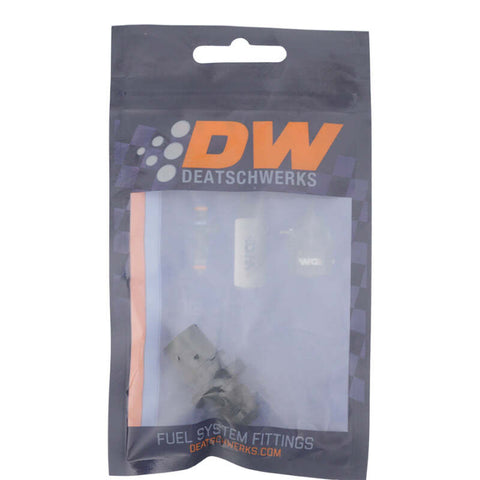 DeatschWerks 6AN Male Flare to Toyota Module Quick Connect - Anodized Matte Black - 6-02-0127-B