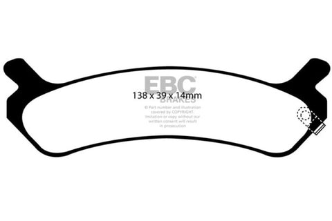 EBC 89-94 Hyundai Sonata 3.0L Yellowstuff Rear Brake Pads - DP41017R