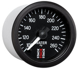 Autometer Stack 52mm 100-260 Deg F 1/8in NPTF Male Pro Stepper Motor Water Temp Gauge - Black - ST3308