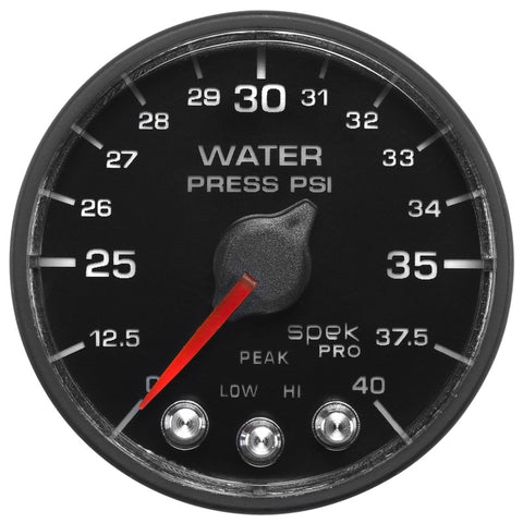 Autometer Spek-Pro - Nascar 2-1/16in Water Press 0- 40 psi Bfb - P551328-N1