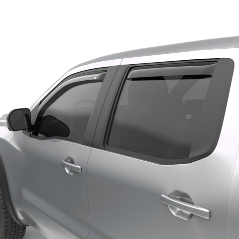 EGR 2022+ Nissan Frontier In Channel Window Visors Front/Rear Set - Dark Smoke Crew Cab - 576041
