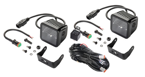 Hella Universal Black Magic 3.2in L.E.D. Cube Kit - Flood Beam - 358176811