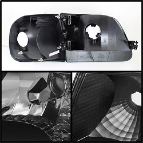 xTune Ford F150 97-03 / Expedition 97-02 Crystal Headlights w/Corner Black HD-JH-FF15097-SET-AM-BK - 5070319