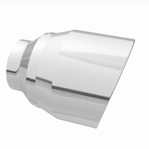 MagnaFlow Tip Stainless Double Wall Round Single Outlet Polished 4.5in DIA 2.5in Inlet 5.75in Length - 35224