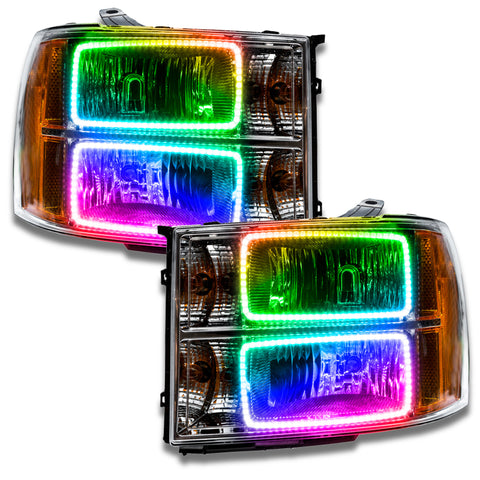 Oracle 07-13 GMC Sierra SMD HL - Square Ring Design - ColorSHIFT w/o Controller - 7054-334