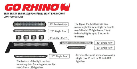 Go Rhino 15-20 Chevrolet Colorado BR5.5 Light bar mount - 26573T