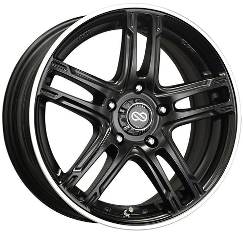 Enkei FD-05 17x7 5x100 40mm Offset 72.62 Bore Dia Black Machined Wheel - 434-770-8040BKM