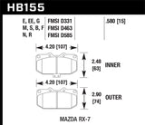 Hawk 86-95 Mazda RX-7 DTC-60 Race Front Brake Pads - HB155G.580