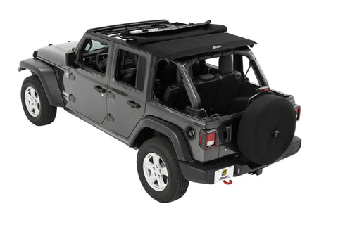 Bestop 18-26 Jeep Wrangler JL 4-Door Trektop (Premium Black Twill) - 56863-17
