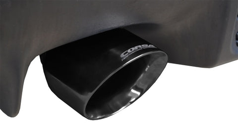 Corsa 08-14 Mitsubishi Lancer Evolution X Sedan 2.0L Black Sport Dual Rear Cat-Back Exhaust - 14858BLK
