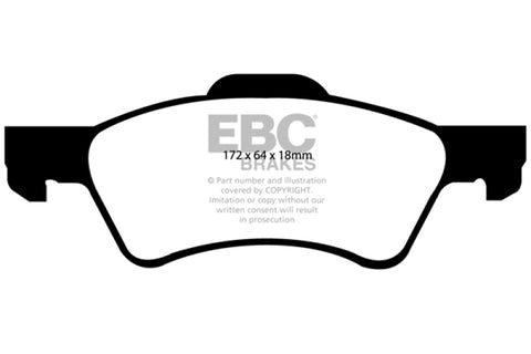 EBC 01-07 Chrysler Town & Country 3.3 Rear Rotors Ultimax2 Front Brake Pads - UD857
