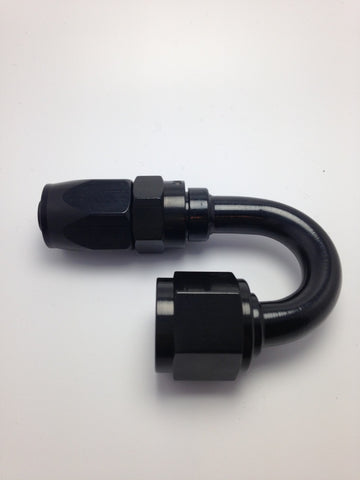 Fragola -6AN Pro-Flow x 180 Degree 3/8 EFI Quick Disconnect Hose End - Black - 231806B-6QD