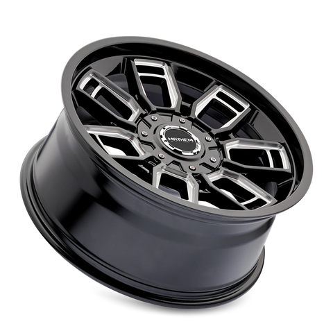 Mayhem 8118 Ordinance 20x9 / 5x127/139.7 BP / 87.1mm Hub Gloss Black Wheel w/ Milled Spokes - 8118-2952BM