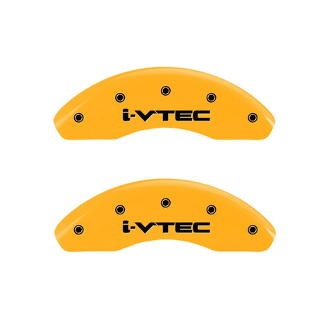 MGP 2 Caliper Covers Engraved Front I-Vtec Yellow Finish Black Characters 2009 Honda Civic - 20143FIVTYL