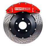 StopTech 08-10 Audi S5 Front BBK w/ Red ST-60 Calipers Drilled 380x32mm Rotors Pads Lines - 83.114.6800.72