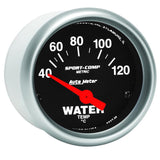 Autometer Sport-Comp 52mm 40-120 Degree Short Sweep Electronic Water Temperature Gauge - 3337-M