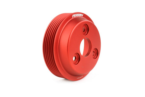 PERRIN 22-26 Subaru WRX / 21-25 Crosstrek / 20-25 LGT/OBXT/FXT Lightweight Water Pump Pulley - Red - PSP-ENG-112RD