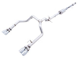 AWE Tuning 4th Gen GM 1500 5.3L 0FG Cat-Back Split Rear Exit (w/ Bumper Cutouts) - Quad Chrome Tips - 3015-42201