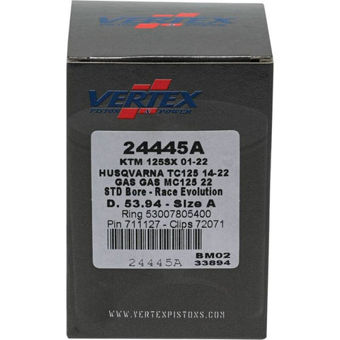 Vertex Piston 01-24 KTM 125 SX 125cc Cast Race Evolution Piston Kit - 24445A