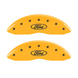 MGP Front set 2 Caliper Covers Engraved Front Oval logo/Ford Yellow finish black ch - 10232FFRDYL
