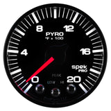Autometer Spek-Pro 52.4mm 0-2000F Digital Stepper Motor Pyrometer Gauge - P310328