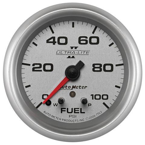 Autometer Ultra-Lite II 2 5/8in 0-100 PSI Full Sweep Electronic Fuel Pressure Gauge - 7763
