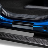 Putco 99-16 Ford SuperDuty Crew Cab w/ SUPERDUTY Etching (4pcs) Black Platinum Door Sills - 95128BPFD