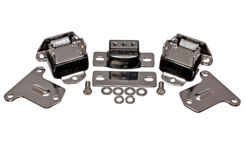 Energy Suspension 69-71 Camaro / 70-73 Monte Carlo Black Motor and Transmision Mounts; Chrome Finish - 3.1134G