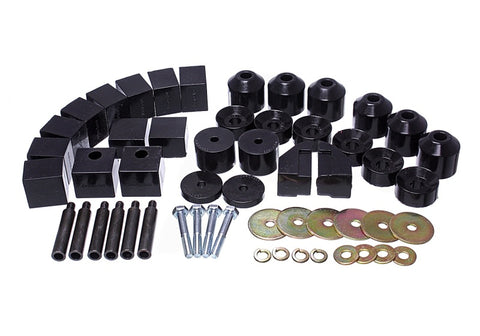 Energy Suspension 86-95 Suzuki Samurai Black 1in Lift Body Mount Set - 1.4102G