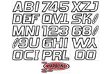 Hardline Boat Lettering Registration Kit 3 in. - 700 White/Black - WHBLK700