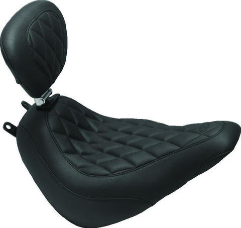 Mustang 08-21 Harley Electra Glide,Rd Glid, Rd King, Str Glide Tour Passenger Seat w/Studs - Black - 75579