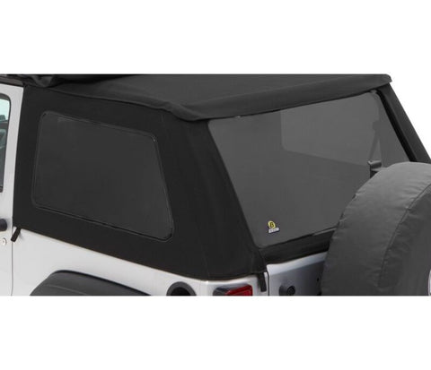 Bestop 07-18 Jeep Wrangler JK 2-Door Window Set (Premium Black Twill Fits Trektop 56922) - 58422-17