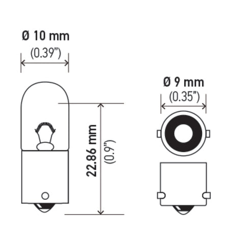 Hella Bulb 3893 12V 4W BA9s T2.75 - 3893