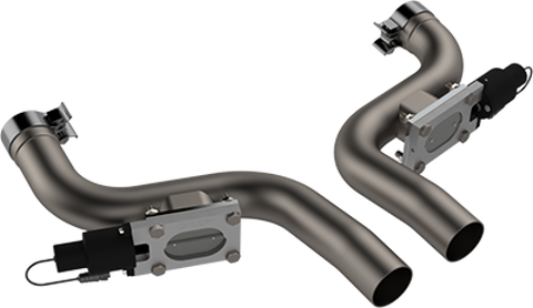 QTP 15-19 Dodge Challenger/Charger 6.2L/6.4L 304SS Aggressor Cutout Dual Mid Pipes - 530115