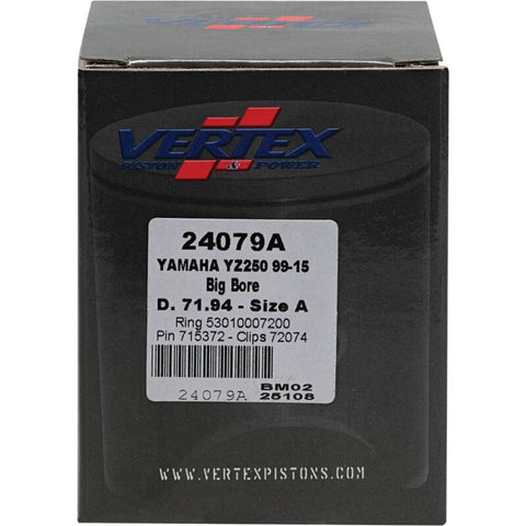 Vertex Piston 22-23 Fantic Motor XX 250 250cc +5.6mm Cast Big Bore Piston Kit 72mm. 295cc. - 24079A