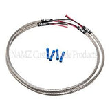 NAMZ Turn Signal Harness 24in. (SS Braided & Clear Coated - For Triple Tree Mounted Signals) - NTSH-2402