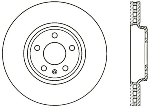 StopTech 08-11 Audi A5 Quattro / 09-12 Audi A4 Quattro Sport Cryo Drilled Right Front Rotor - 128.33123CR
